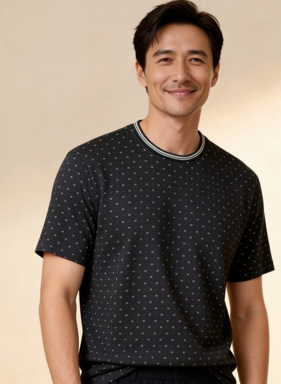 DKNY Men’s Cotton Blend Logo Pattern Shirt | Short Sleeve Designer Monogram Tee